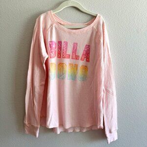 Billabong Girls Pink Waffle Long Sleeve Shirt size Large